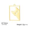 Teamer 3pcs/lot Pet Cat Pendant Gold Color Stainless Steel Kitten Animal Charms for Necklaces Earrings Jewelry Making Wholesale