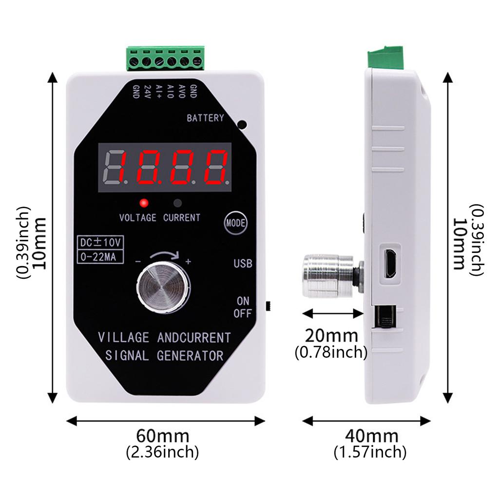 Signal Generator with Rechargeable Battery 0 to 4 to 20mA Current Voltage Instrument Testing for Industrial Applications