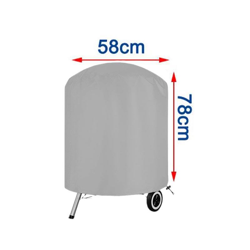 

210D уличный серый водонепроницаемый чехол для барбекю, прочный защитный чехол для гриля, круглый чехол для газового и электрического барбекю на древесном угле