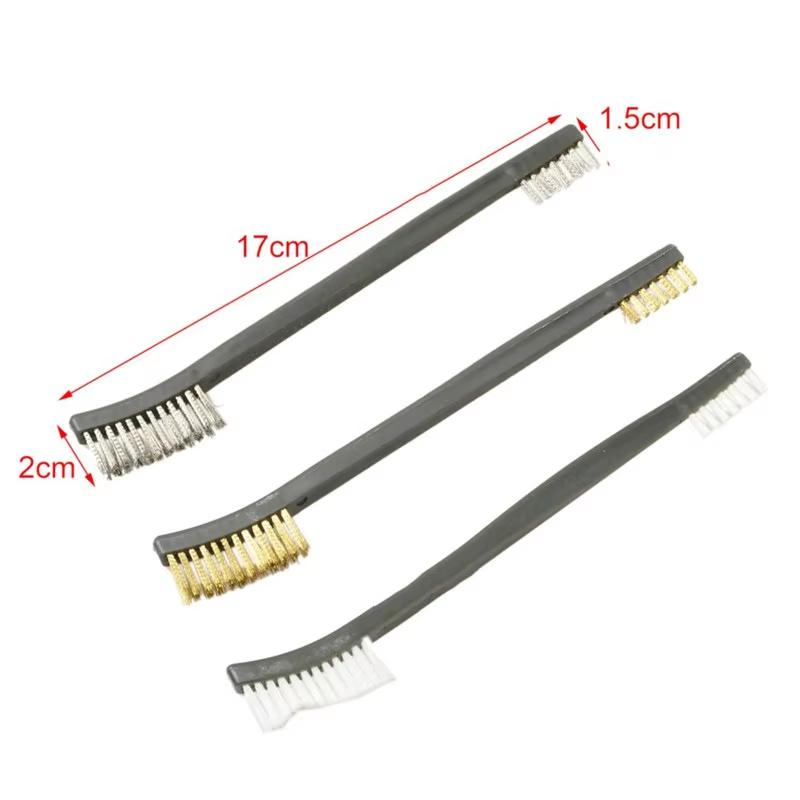 7pcs Double-end 3pcs Steel Wire Brush & 4pcs Nylon Pick Set Multi-function Car Detailing Cleaning Tool Accessorie
