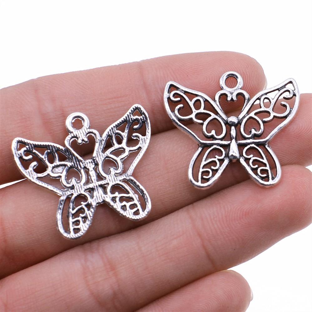 10pcs Charms Butterfly Antique Silver Color Butterfly Pendant Charms Butterfly Charms For Jewelry Making