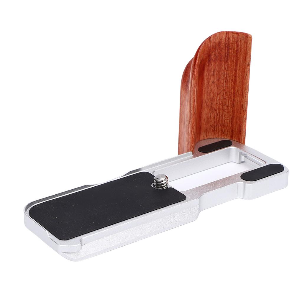 L Bracket Fit for V1 Cameras Aluminum Quick Release Plate L Shape Handgrip with Wood Grip 1Celsius4 Inch Threaded Hole Support for Arca Trip