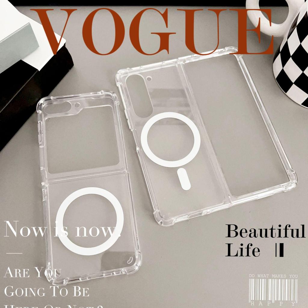 Samsung Z Flip Series Magnetic Transparent Drop-Proof Case
