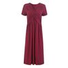 Women's Short Sleeve Dress Casual Plus Size V Neck Dress Flowy Beach Sundress With Pockets