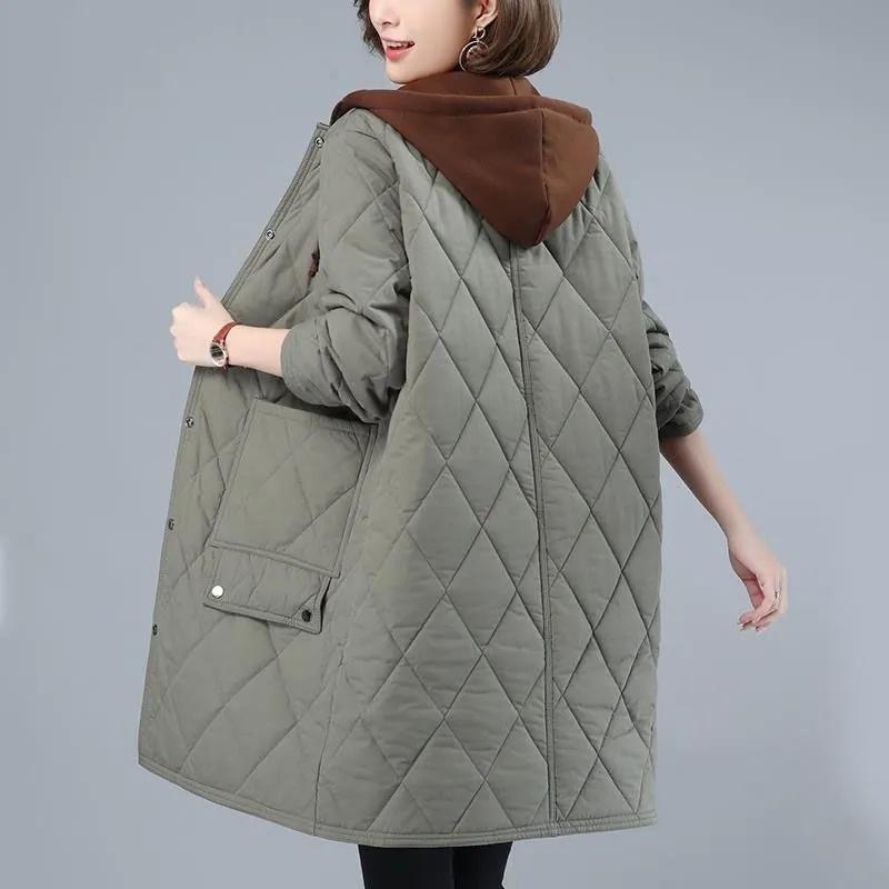 Winter Women Long Jacket Warm Lady Lightweight Coat Hooded Oversized Thicken Loose Puffer Parkas Wadded Down Jackets
