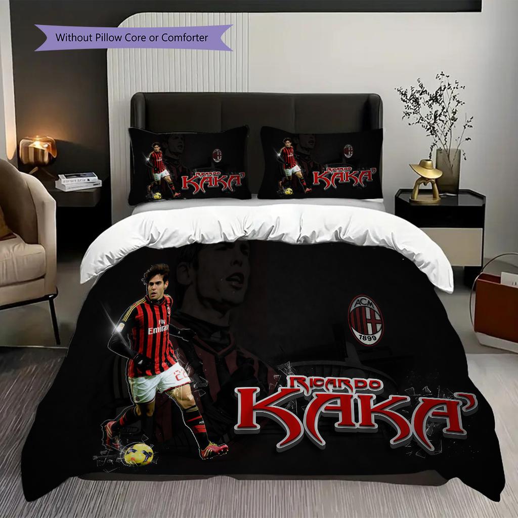 Dynamic Football Action Three-piece set (1 * duvet cover + 2 * pillowcase, without core) 2D Flat Christmas birthday gift Soft and comfortable