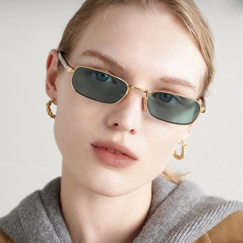 Small frame square metal sunglasses, new European and American glasses, personalized fashion sunglasses, UV-proof sunglasses
