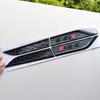 qwe2 RS5 4-Ring logo ABS Black Car Hood Front Grill Emblem Rear Trunk Badge Sticker RS5 Sticker RS5 Car Fender Side Emblem