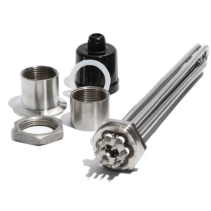 LJXH 304 Stainless Steel 220V/380V DN32(41mm) Tubular Water Heating Element 3KW/4.5KW/6KW/9KW/12KW