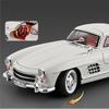 1/18 Benz 300SL Alloy Classic Sports Car Model Diecasts Metal Retro Old Vehicles Car Model High Simulation Sound Light Kids Toys Gift