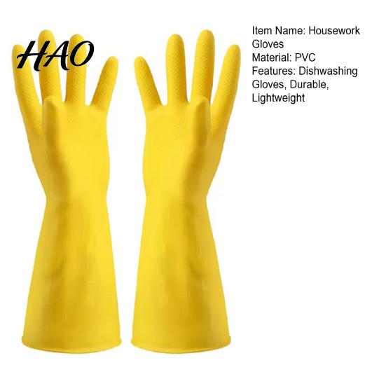 Multi Purpose Household Cleaning Gloves 2PCS Gloves, Reusable PVC Waterproof Thickened Work Extended Comfortable Kitchen for Washing Dishes Wristband