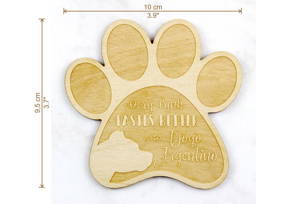 Dogo Argentino - Mug coaster, engraved coaster with dog, gift for dog lover by Art-Dog brand