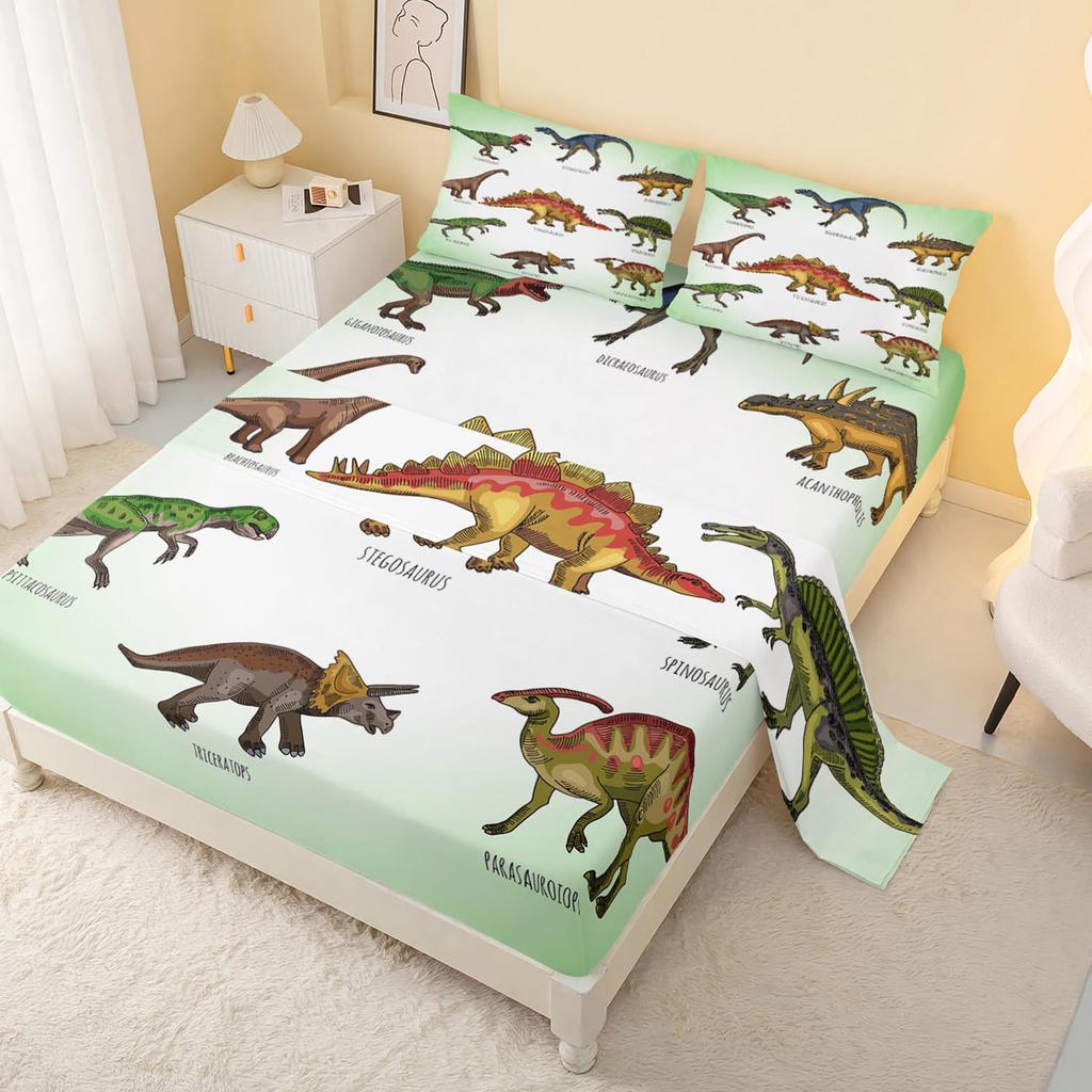 Excavator Mattress Bed Sheet Four-piece Set Boys Excavator Bedding Set Bedroom Room Decoration