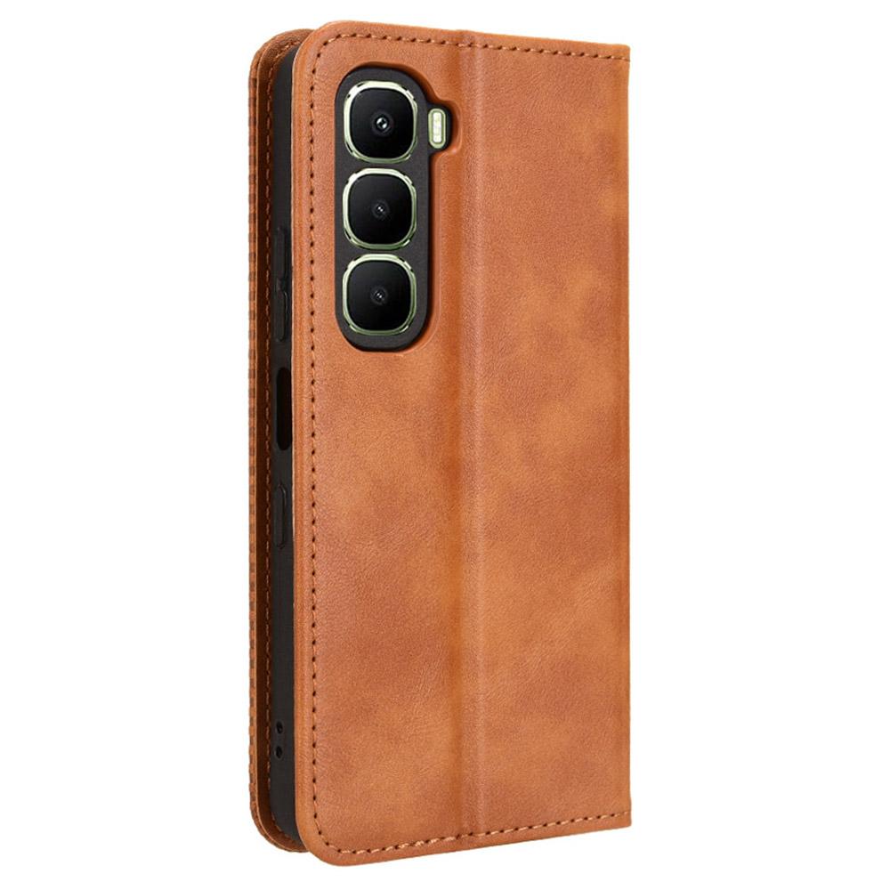Pro Infinix Hot 60 5G/60i 4G Kožené pouzdro Peněženka Stojánek Retro Textura Kryt na telefon