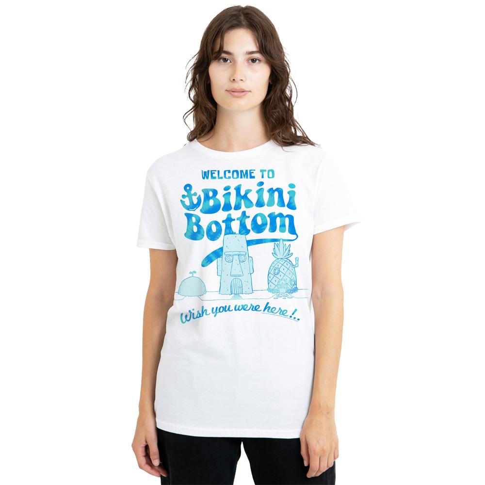 SpongeBob SquarePants Unisex Adult Bikini Bottom Welcome T-Shirt