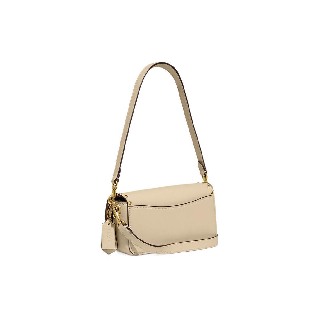 Coach Studio 20 Lock Closure Studded Decor Glove Tanned Leather Tote Shoulder Bag Small Women handbags Ivory CE763-B4IY