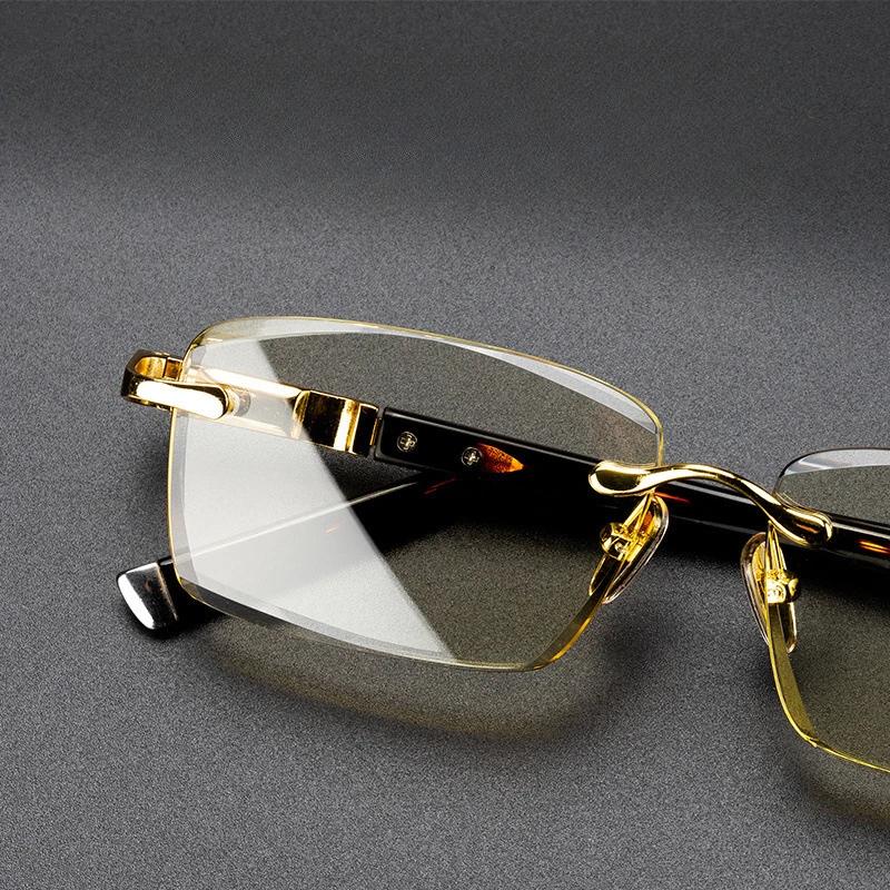Men's Metal Material Presbyopia Glasses Borderless Advanced Reading Glasses Eye Protection Business Glasses