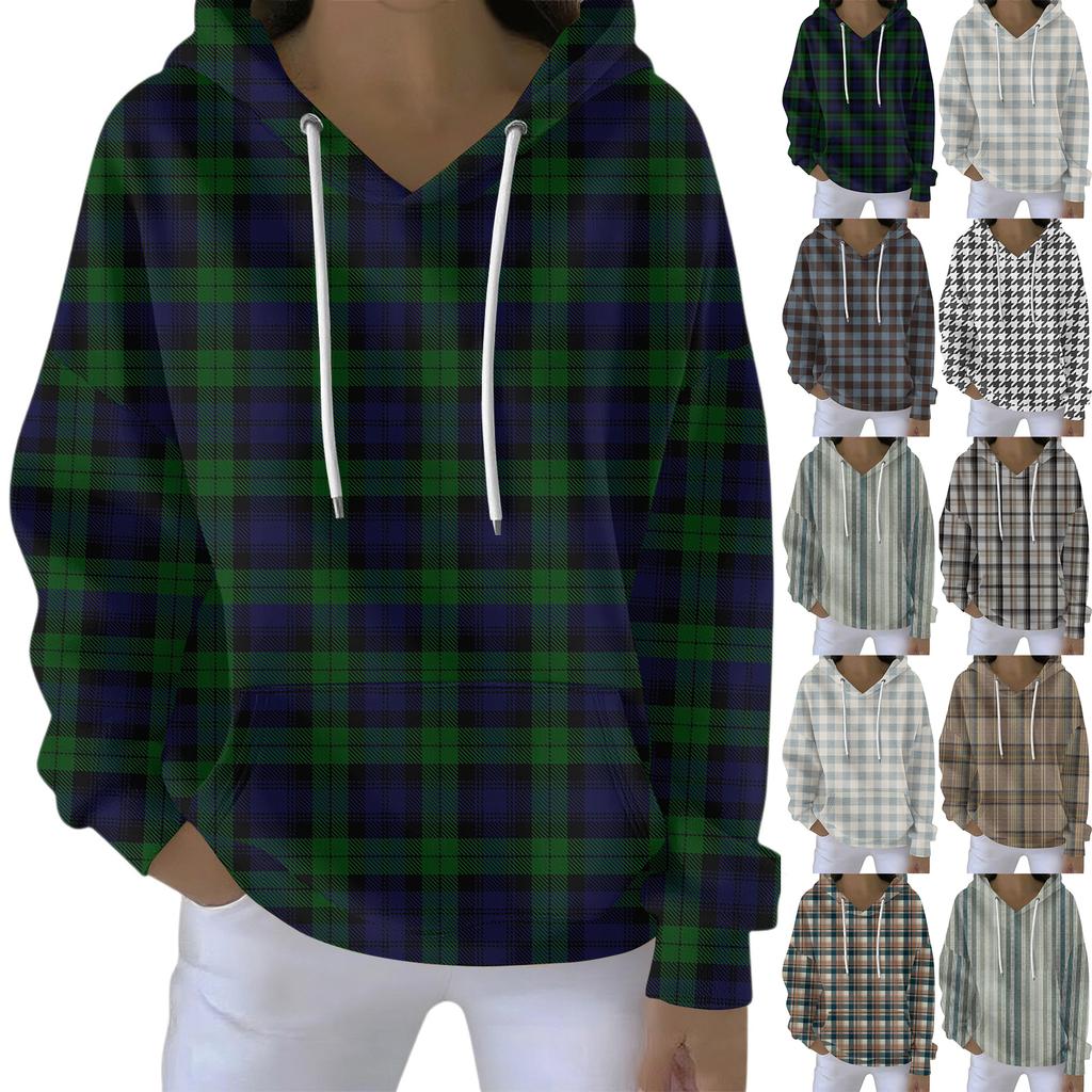 Women's Fashion Casual Hooded Loose Printed Long Sleeve Sweatshirt