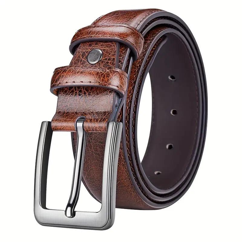 

Men s Retro High-End Leather Pin Buckle Belt for Jeans 130cm