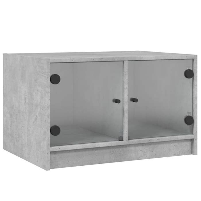 VidaXL Coffee Table with Glass Doors Concrete Grey 68x50x42 Cm 836367