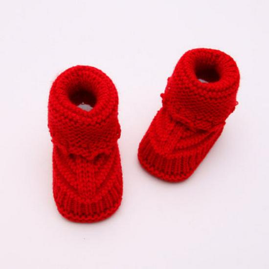 Scarpine da Bambino in Lana Lavorate a Maglia a Mano per Primavera e Autunno (0-6 mesi)
