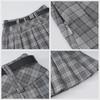 Women's American Retro Plaid High Waist Pleated Skirt - Early Autumn College Style, Anti-Exposure