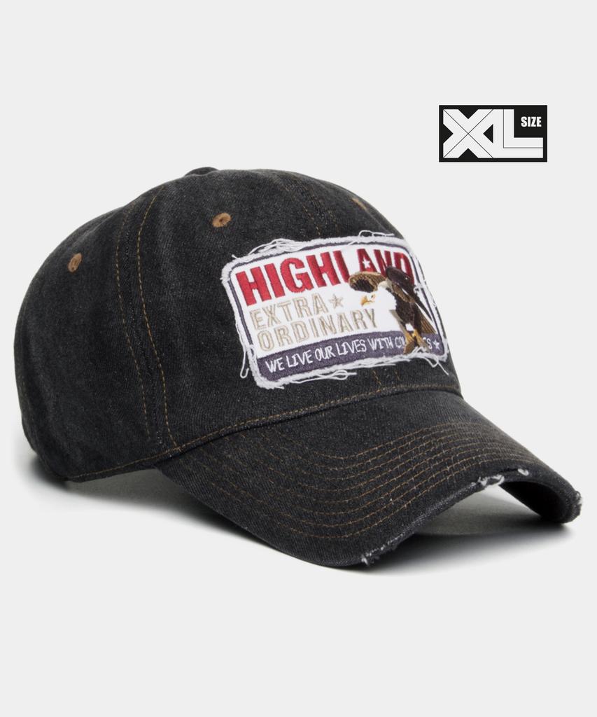 Peullaeto Big Size Washed Ball Cap Xl High Ea Denim Cap Black