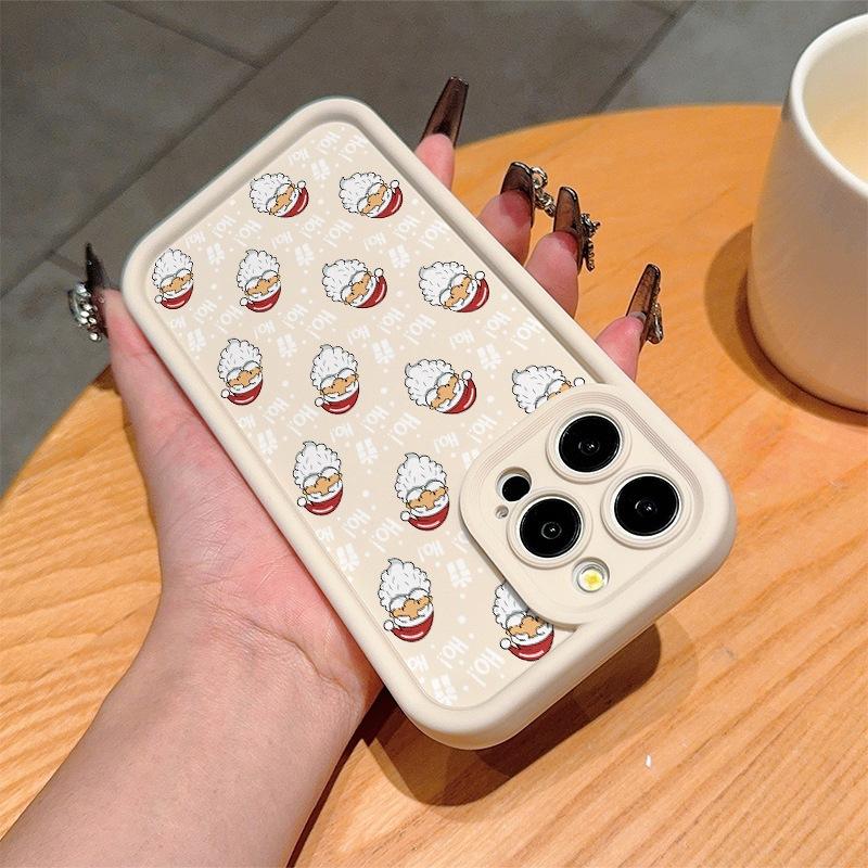 European and American Cartoon Santa Is Suitable for iPhone Mobile Phone Case 16/15ProMax Apple 13/14 Fine Hole 1211