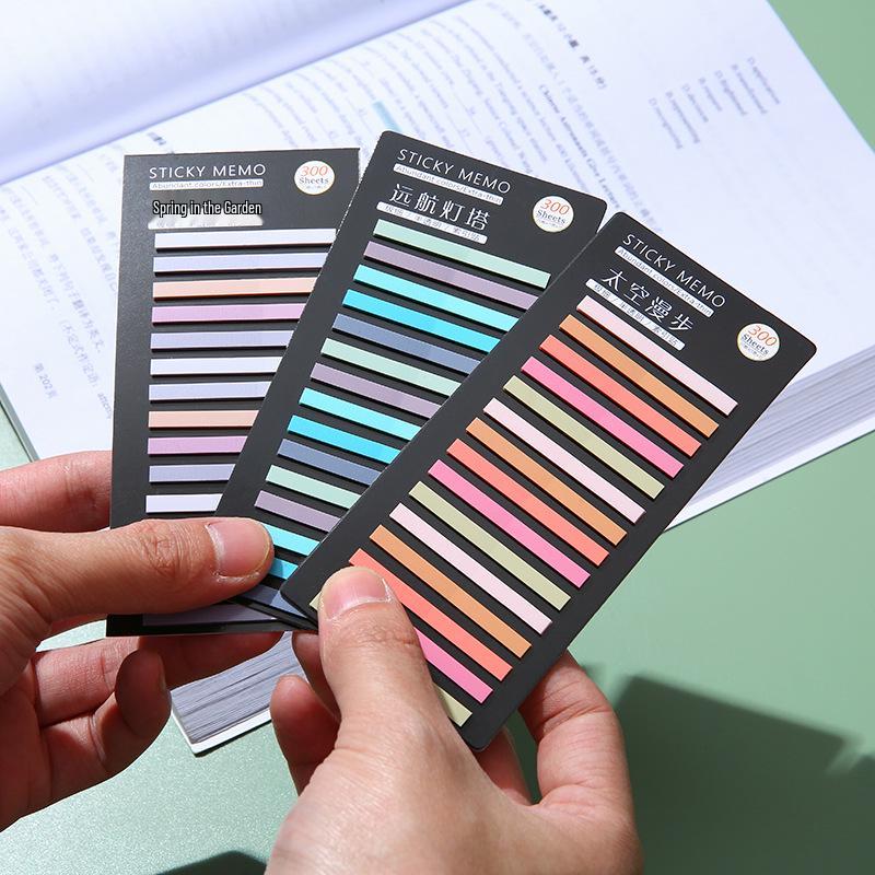 300 Translucent Ultra-Thin PET Index Tabs: Color-Coded Sticky Notes for Marking & Fluorescent Messages