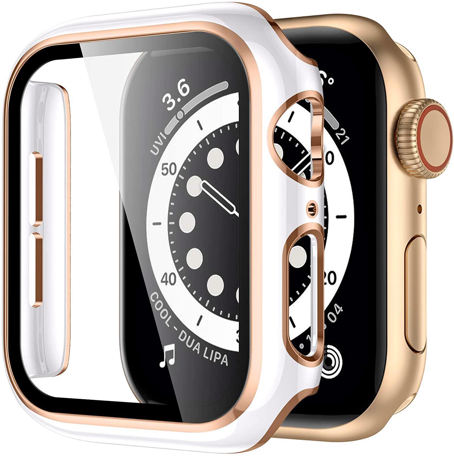 

Cover For Apple watch Case 45mm 41mm 44mm 40mm 42mm 38mm Screen Protector PC Bumper Tempered Glass iWatch series 8 7 SE 6 5 4 9 42mm series 321