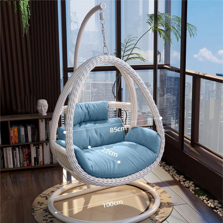 Indoor/Outdoor Rattan Hanging Basket Chair: Rocking Double Swing & Lazy Hammock