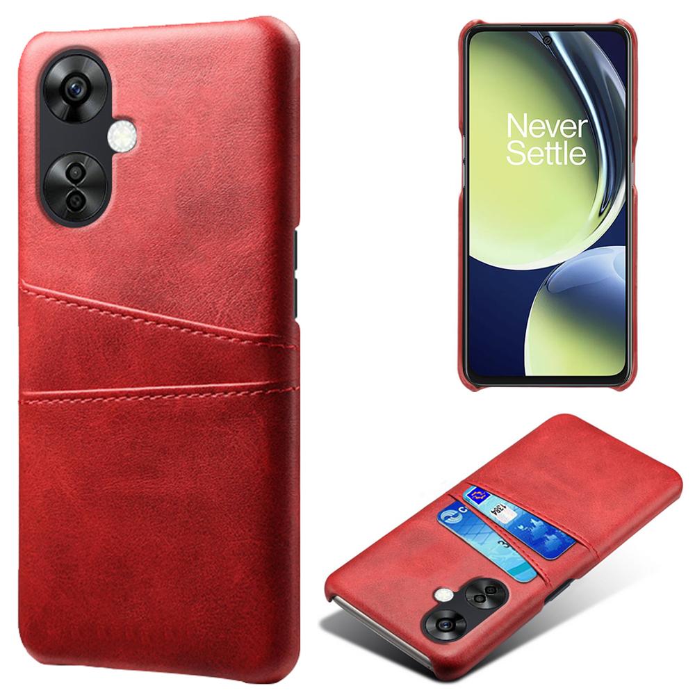 

For OnePlus Nord CE3 5G/CE 3 Lite 5G/Nord N30 5G PU Leather Coated PC Case Cover Mobile Phone Shell with Dual Card Slots Red