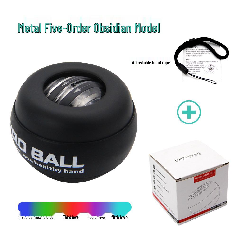 Luminous Fitness Gyroscope: Wrist & Arm Muscle Training Power Ball - Dazzling Platinum Grip