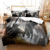 Cool Microfiber Black Gold Brown Medieval Dark Fantasy Gaming Bedding Set Duvet Cover + 2 Pillowcases All Season Use