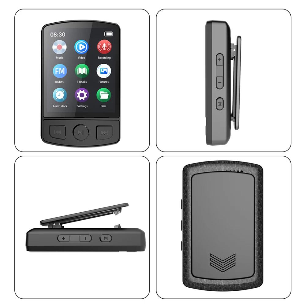 MP3 Player Bluetooth 5.2 1.77 Inch Screen Music Player with Speakers Lossless Sound Quality with Recording E-Book Video Playing