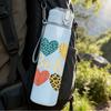 1PC Be Kind Multi Hearts 750ml Color Plastic Sports Water Bottle Leakproof Flip Straw Lid Suitable for Sports Office Home Use