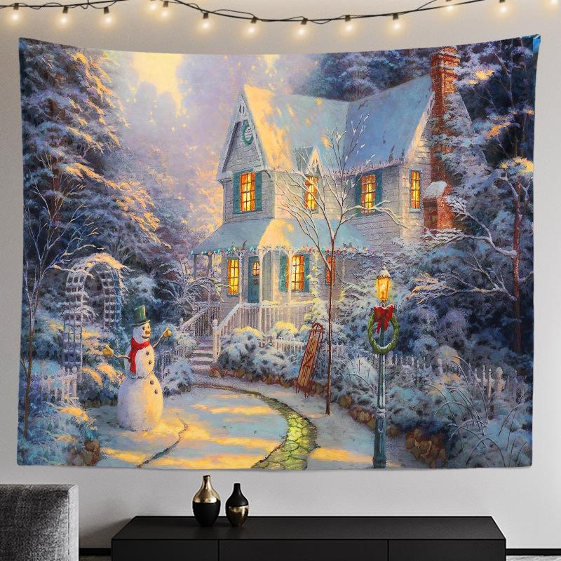 Cross-border Christmas Tree Tapestry Santa Hanging Cloth Background Cloth Digital Printing