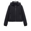 Womens Short Hooded Cotton Puffer Jacket Loose Fit Streetwear Warm Coat With Zipper Pocket