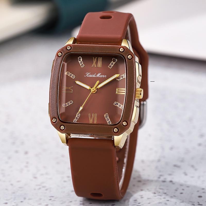 Simple Square Unisex Quartz Watch Casual and Fashionable Silicone Strap Men's Watch Women's Quartz Watch