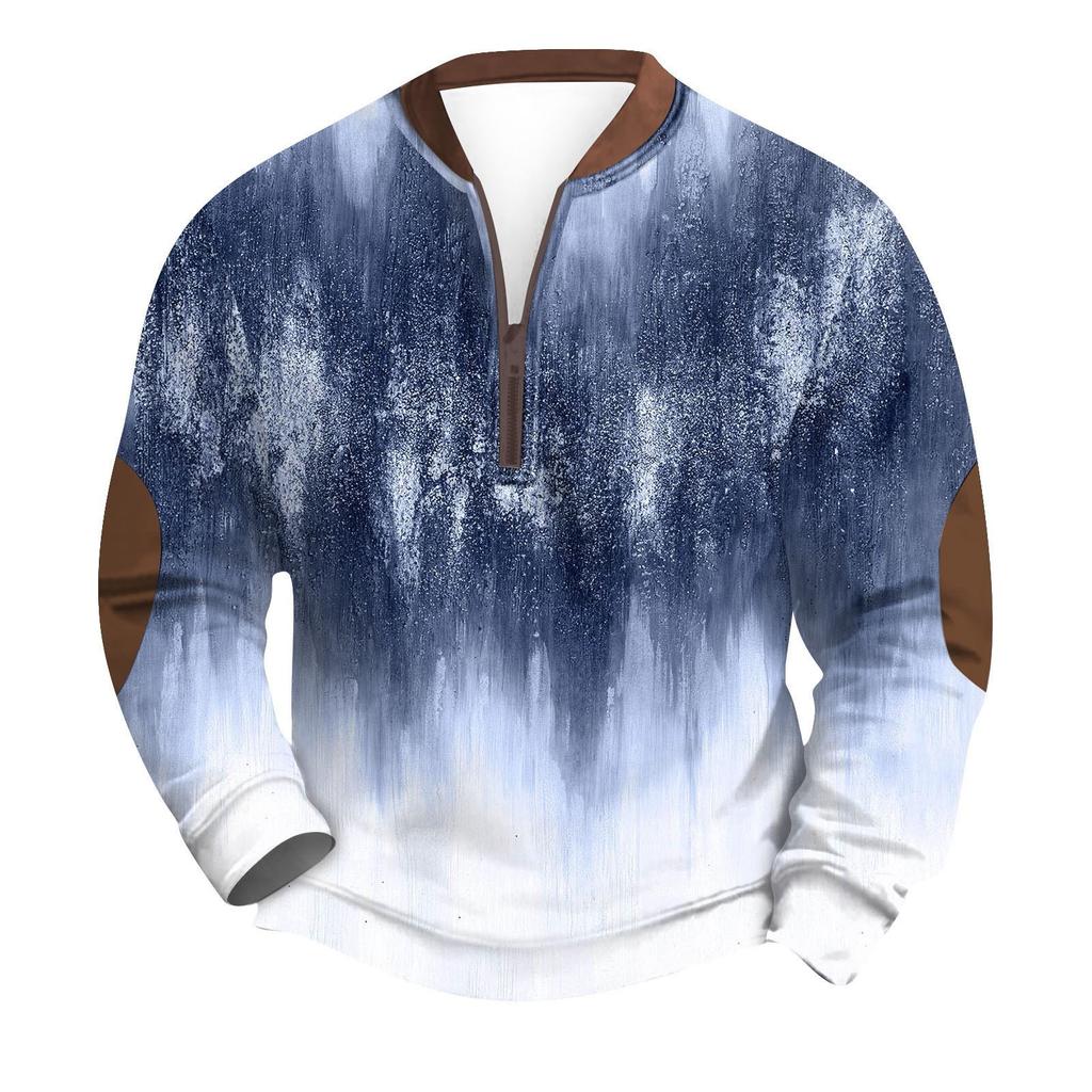 Men's Retro Casual Gradient Printed Sweatshirt