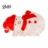 Exquisite Gift for Friends Christmas Hair Claw Clip Women, Acrylic Festive Accessories with Elk Santa Snowflake Durable Clips Patterns, Non
