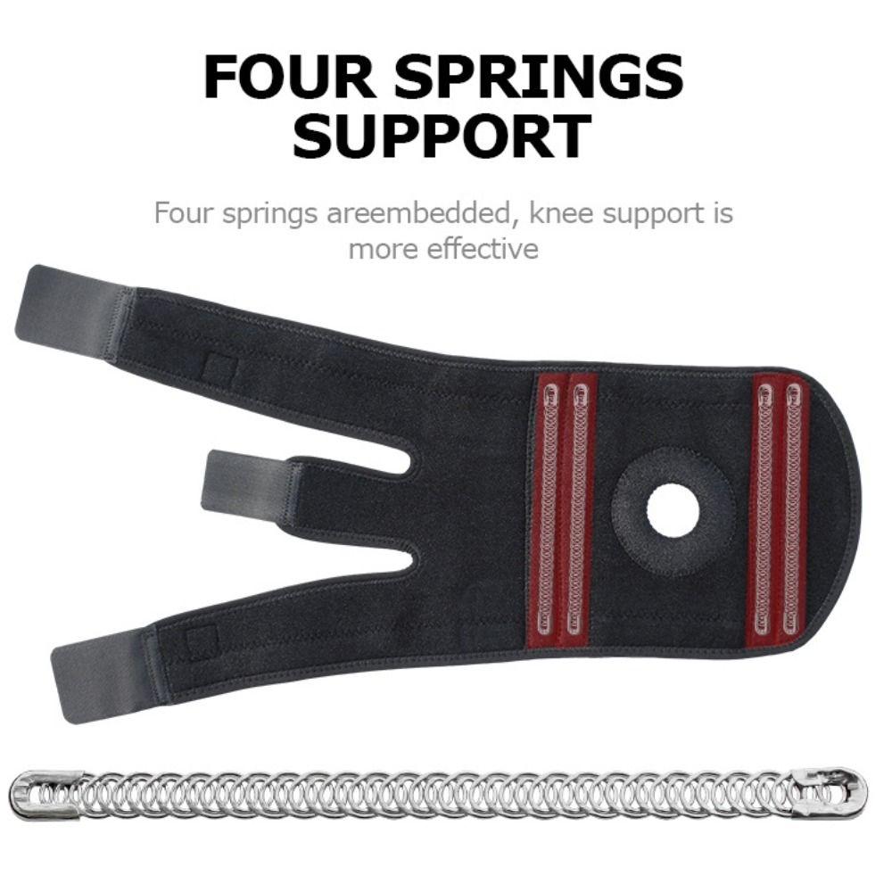 Patella Shock Absorption Leg Brace Protector Anti-slip Silicone Strip Fitness Knee Pad  Men