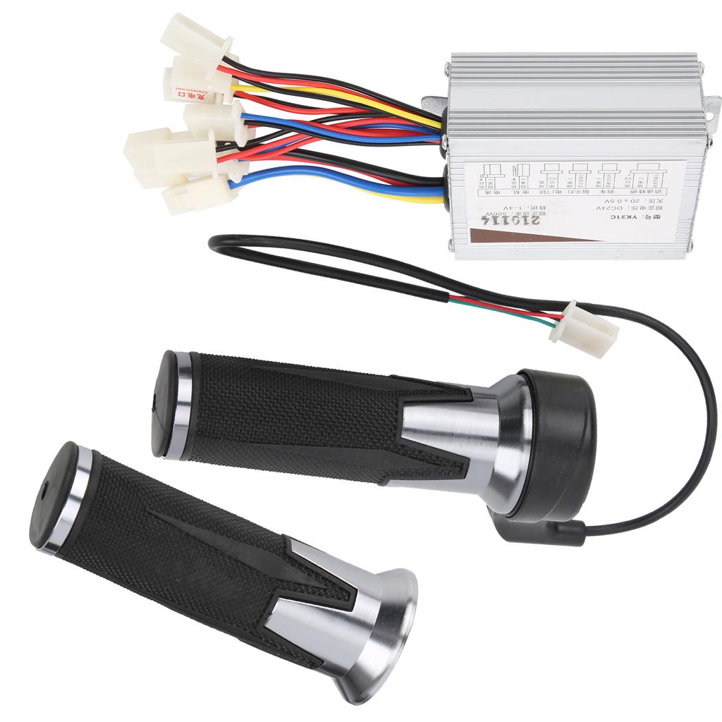 24V 500W Bike Universal Throttle Grips Brush Controller AntiSlip Handle Bike Accessory