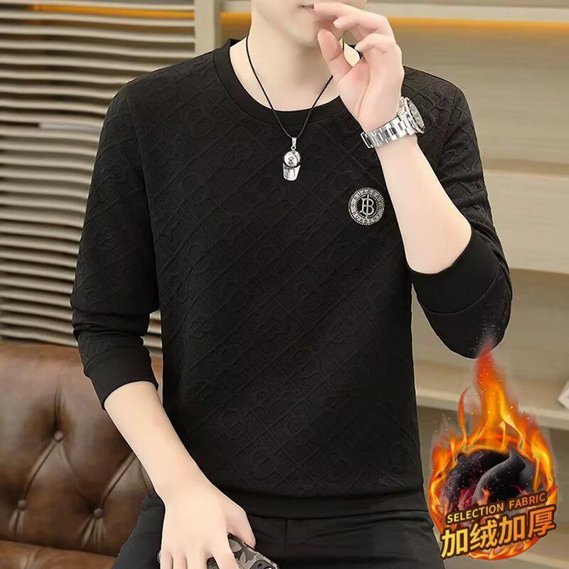 Men s Round Neck Plus Size Comfortable Hoodie - Warm and Versatile for Autumn and Winter 4XL