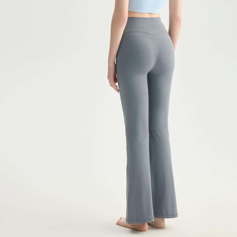Frühlings- und Sommer-Drapier-Weitbein-Hosen lässige High-Waist-Sport-Geradebein-Hosen figurbetonte lockere Fitness-Hosen elastische Yoga-Hosen Damen