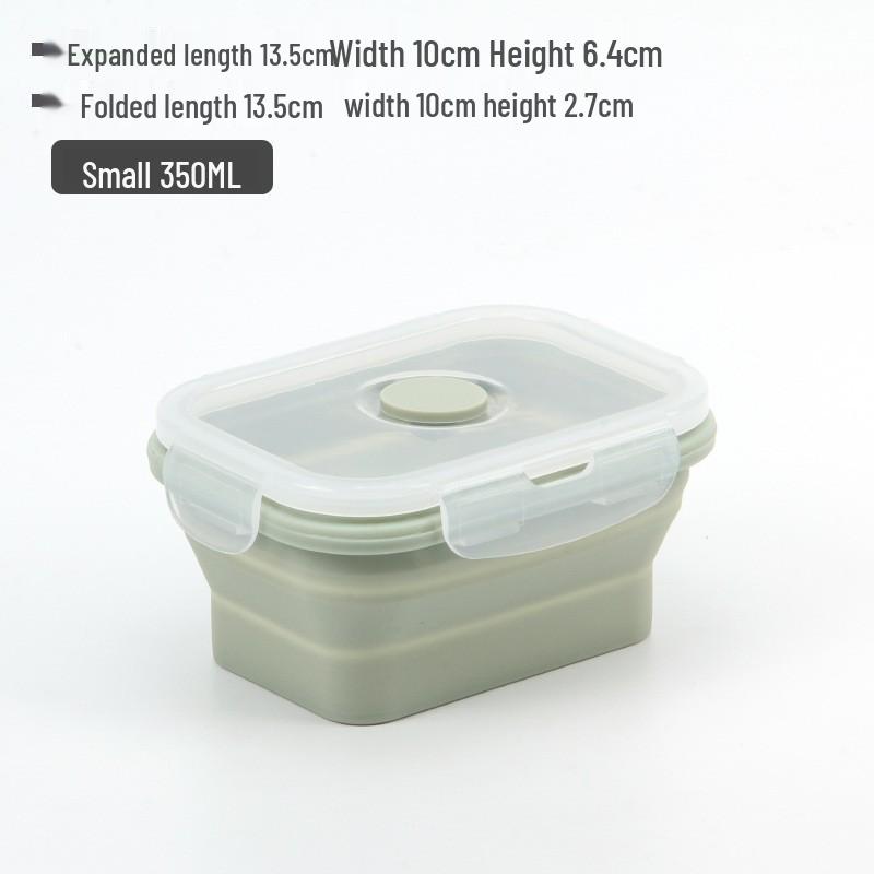 Collapsible Silicone Lunch Box Set: Microwave Steaming, Fresh-Keeping, 4-Piece Bento for Office & Picnic