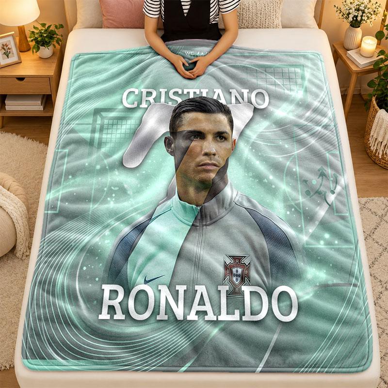 Koc Flanelowy Cristiano Ronaldo Ciepły Miękki Koc Rzutowy do Użytku Wewnętrznego Sofa Łóżko Salon