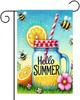 BlissYard Hello Summer Garden Ag Mason Jar Ag 12x18 Inch Double Sided Beach Seasonal Ags Yard Outdoor Lawn Decor Rusti SSL