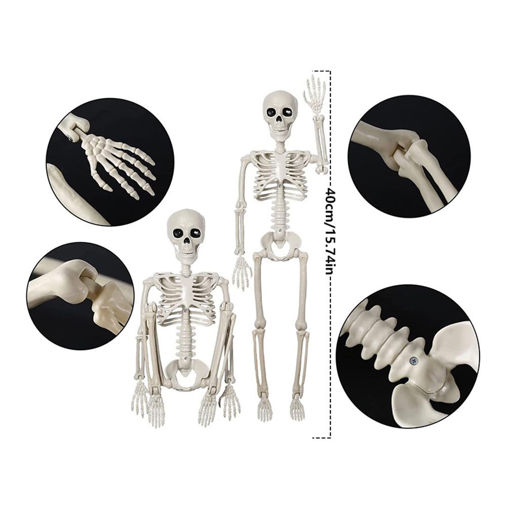 1pc Halloween Spooky Movable Joints Human Skeleton Decoration for Halloween Party Outdoor Indoor DIY Skeleton Decoration Props