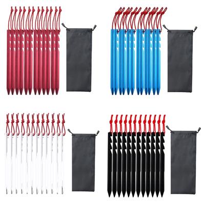 12 Pcs Canopy Stakes Aluminium Alloy Tent Peg Outdoor Camping Stakes Yard Lawn Peg for Fixing Tent Tarps Awning Mat
